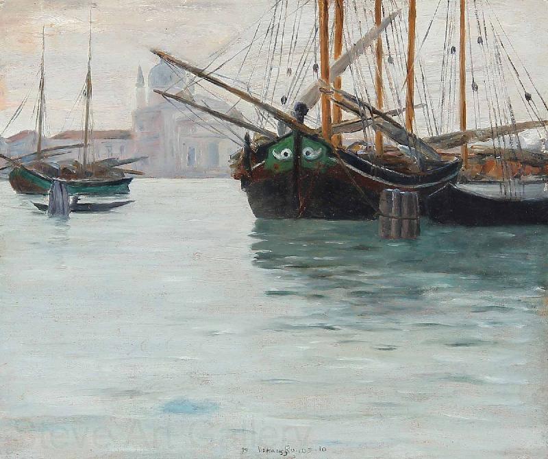Johan Richter Canale Grande in Venice Spain oil painting art